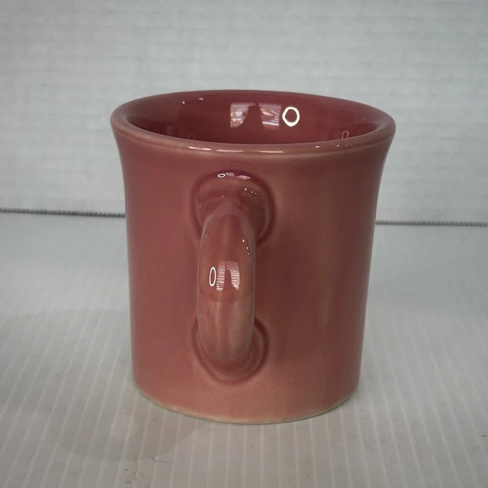 VTG Rare Homer Laughlin HLC/USA Coffee mug Cup Pink/rose/Blush Color 3.5”